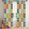thumbnail image 5 of Blackout Kids Curtains,Orange Boho Bohemia Floral Geometric Pattern Childrens Insulated Curtains Set Of 2,Bedroom Essentials,Toddler Room Decor 42x84in(106x213cm), 5 of 5