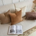 thumbnail image 5 of Set of 4 Neutral Couch Throw Pillow Covers, Brown Decorative Farmhouse Boho Throw Pillows for Living Room, Couch, Bed, Sofa Soft Corduroy Accent Home Decor ( No Pillow 20x20 Inch), 5 of 7