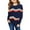 Navy Blue, variant on Sherrylily Girls Striped Color Block Sweatshirts Kids Tie Dye Crewneck Long Sleeve Pullover Tops 4-15 Years
