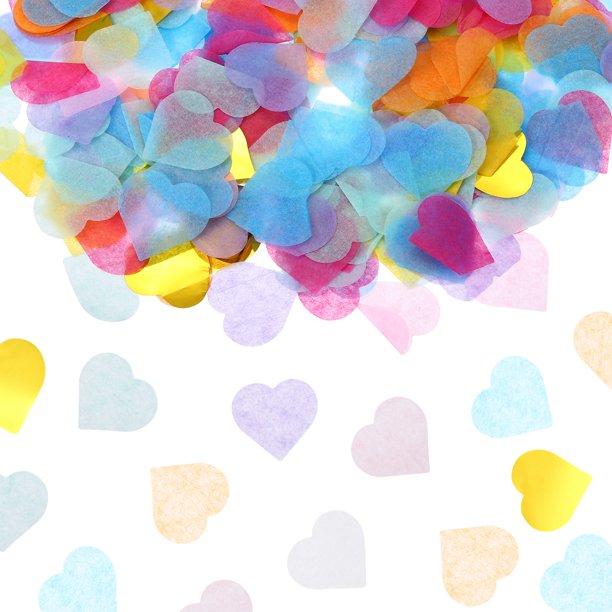5600 Pzs Confeti de Papel en Forma de Corazón de 1 Pulgada Confeti de Tejido Multicolor