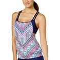 thumbnail image 3 of Jag Women’s Chevron Cross-Back Top Swimsuits, Purple, Small, 3 of 4