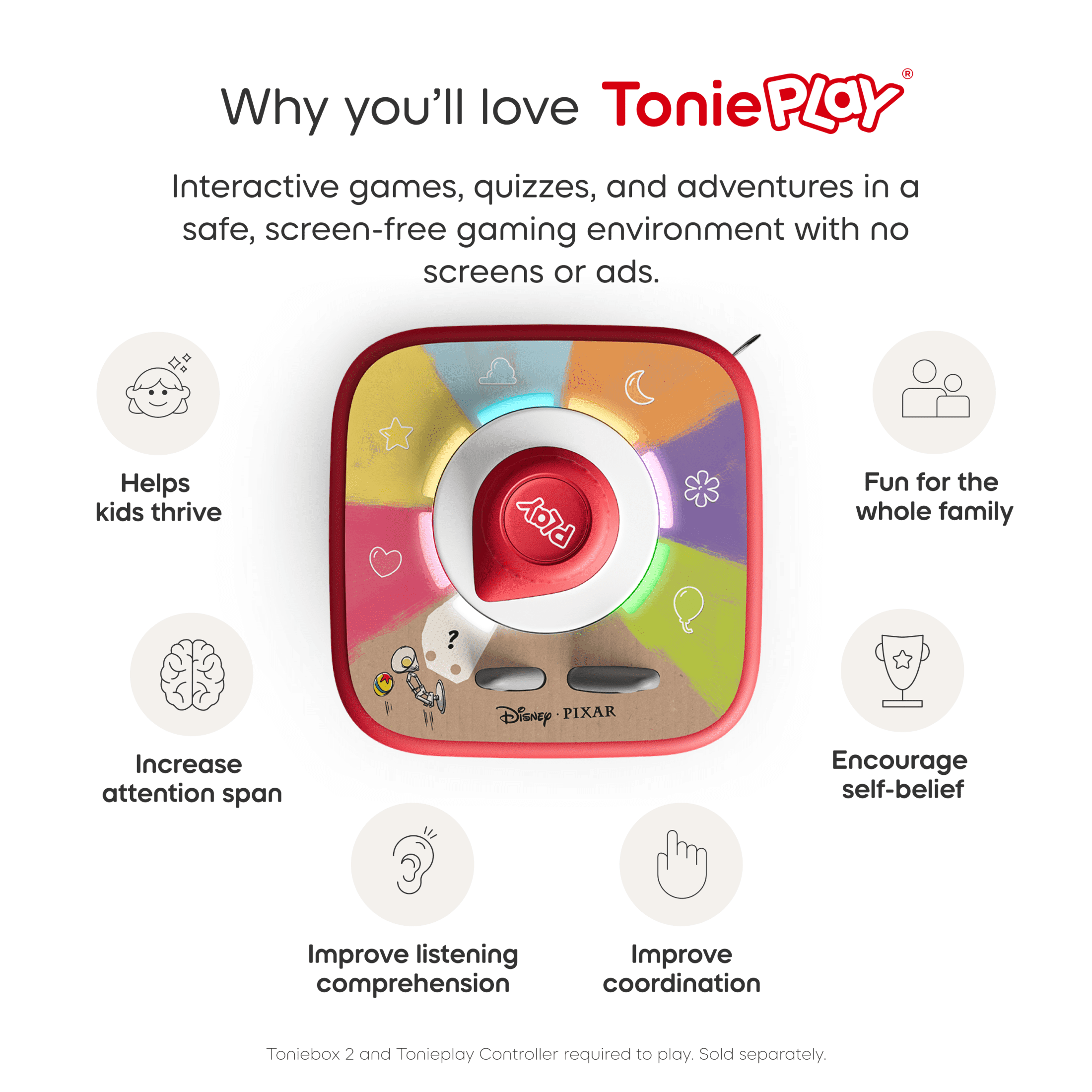 tonies Disney Pixar: Scene Searchers Tonieplay Game, Requires Toniebox 2 and Controller, Age Group 5+