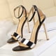 thumbnail image 5 of Zapatos de mujer de moda y sexys con tacón alto y delgado para discoteca, con punta abierta y bloques de color, sandalias con agujeros para mujer, zapatos de mujer, 5 of 5