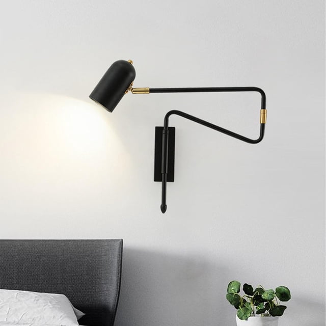 Aplique De Pared, Aplique De Pared Con Brazo Oscilante Y ángulo De Iluminación Ajustable De Estilo Europeo Moderno Para Dormitorio