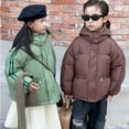 thumbnail image 4 of Qudderr 3-12 Years Girls Boys down Jacket Fall Winter Lightweight Puffer Jacket Coat Hooded Two Bars Winter Warm Outerwear Thickening Snowsuit, 4 of 9