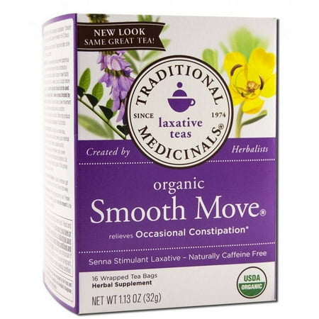 TRADITIONAL MEDICINALS Thé Smooth Move, organique, 16 Count (Lot de 2)