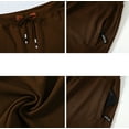 thumbnail image 4 of Tyhengta Mens Shorts Casual Drawstring Zipper Pockets Elastic Waist Coffee 38, 4 of 8