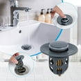 thumbnail image 2 of Universal Bathroom Sink Stopper - Stainless Steel Bounce Drain Filter, Pop Up Drain Stopper, Bullet Core Push Type Sink Stopper for Wash Basin, Sink Drain Plug with Anti-Clogging Strainer(Black), 2 of 7
