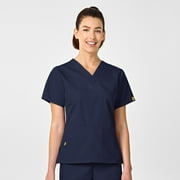 Wink Origins Bravo-Women's V-Neck Scrub Top, Navy, M Regular