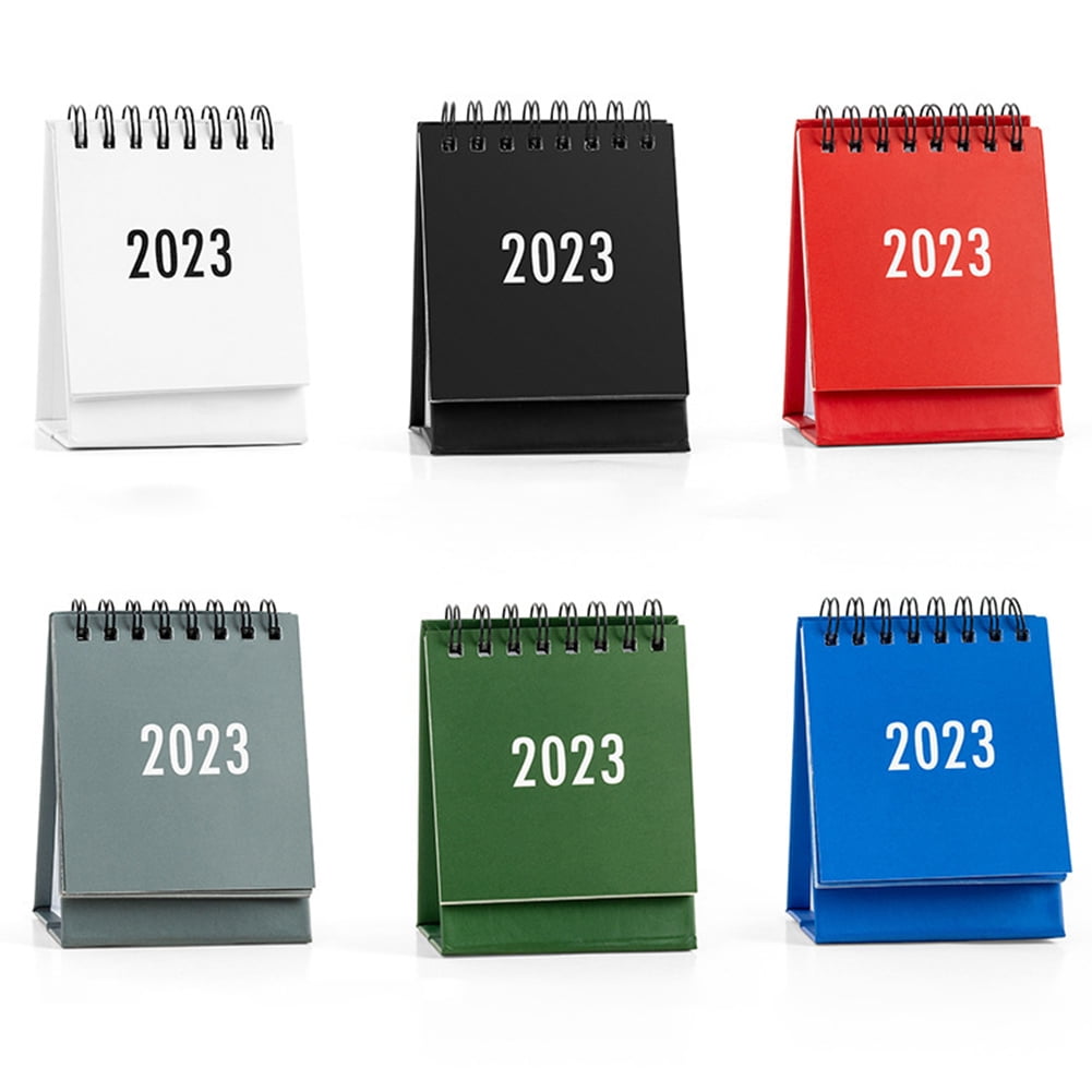 2023 Mini Desktop Calendar Portable Standing Flip Desk Calendar for