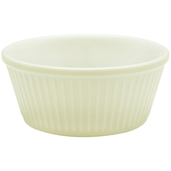 Excellante Fluted Melamine Ramekin Collection 3-1/2 oz., 3-3/8" Fluted Ramekin, Bone, Comes in Dozen