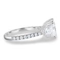 thumbnail image 3 of 3.00Ct Elongated Cushion Cut Lab-Grown Diamond Trilogy Engagement Ring, Pavé Band, 18K White Gold, 3 of 7