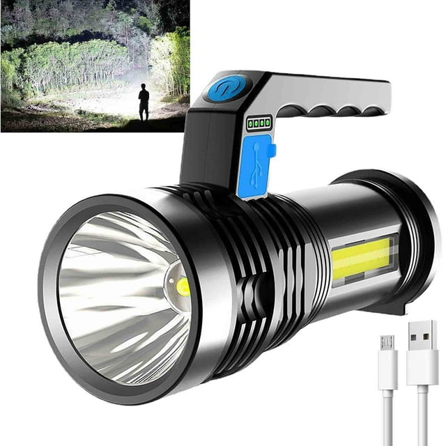 Linterna Led Recargable Xiying con Carga Usb | Batería de 1200 Mah | Alta Potencia de 10 W | Resistente Al Agua y 4 Modos de Brillo | Haz de Largo Alcance para Acampar, Cazar y Pescar Al Aire Libre