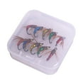 thumbnail image 4 of 10 señuelos artificiales para pesca con mosca, aparejos de pesca al aire libre, señuelos con anzuelos Talla 12, 4 of 9