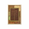 thumbnail image 1 of Prehistoric Wall Art with Frame, Tree on Motifs Leaf Floral Ornaments Native Folk Patterns, Printed Fabric Poster for Bathroom Living Room, 23" x 35", Brown Green, by Ambesonne, 1 of 2