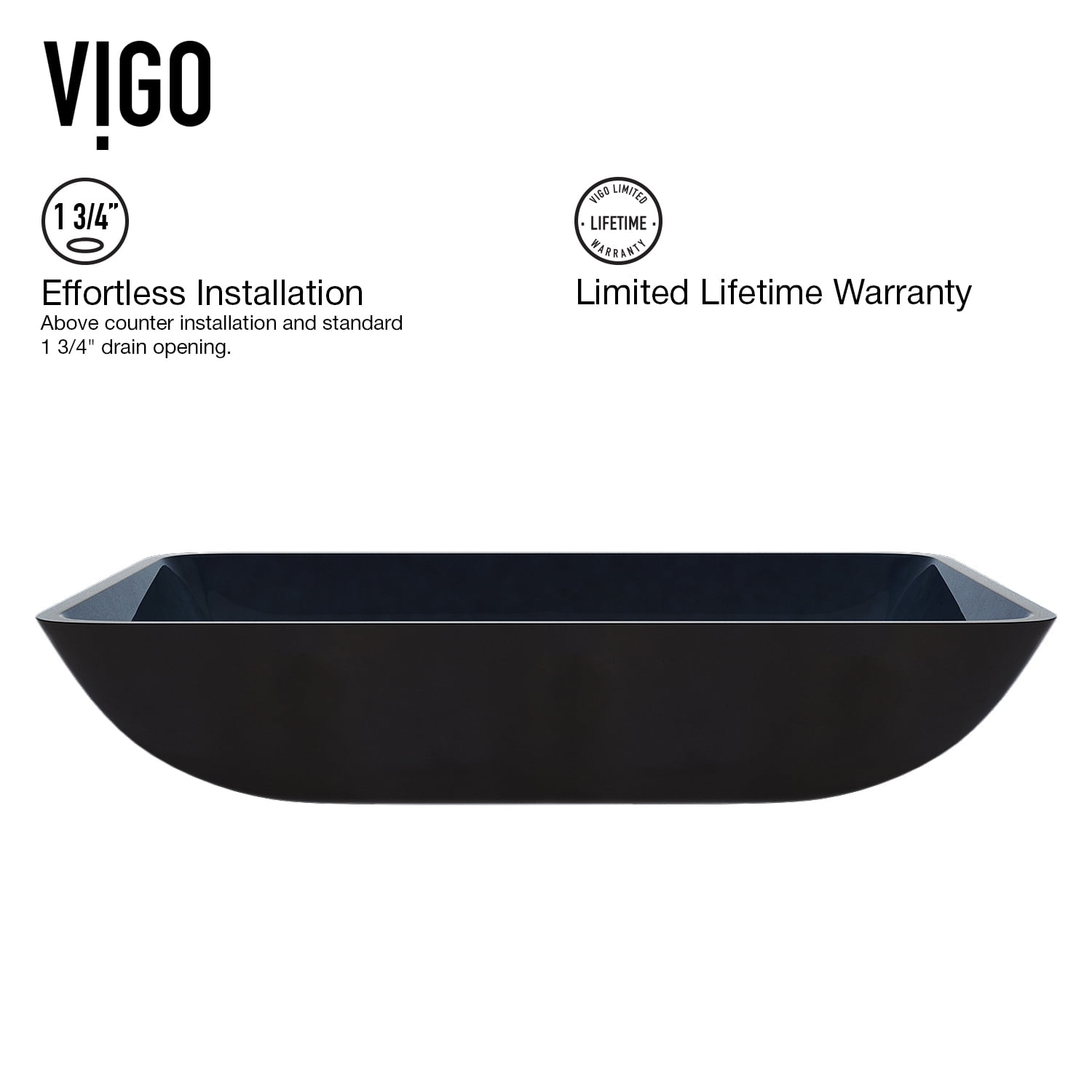 VIGO Donatello Turquoise Blue Glass 18 in. L x 13 in. W x 4 in. H Rectangular Vessel Bathroom Sink