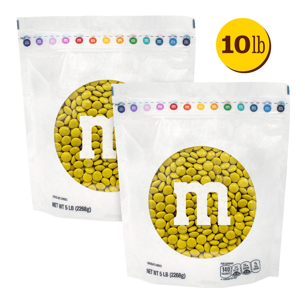 M&M'S World Yellow Milk Chocolate Candy 5lb Bag for Celebrations