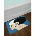 thumbnail image 2 of Hair Salon Bath Mat, Retro Style Brunette and Blonde Women with Bob Haircut and Neat Make up Image, Plush Bathroom Decor Mat with Non Slip Backing, 29.5" X 17.5", Multicolor, by Ambesonne, 2 of 2