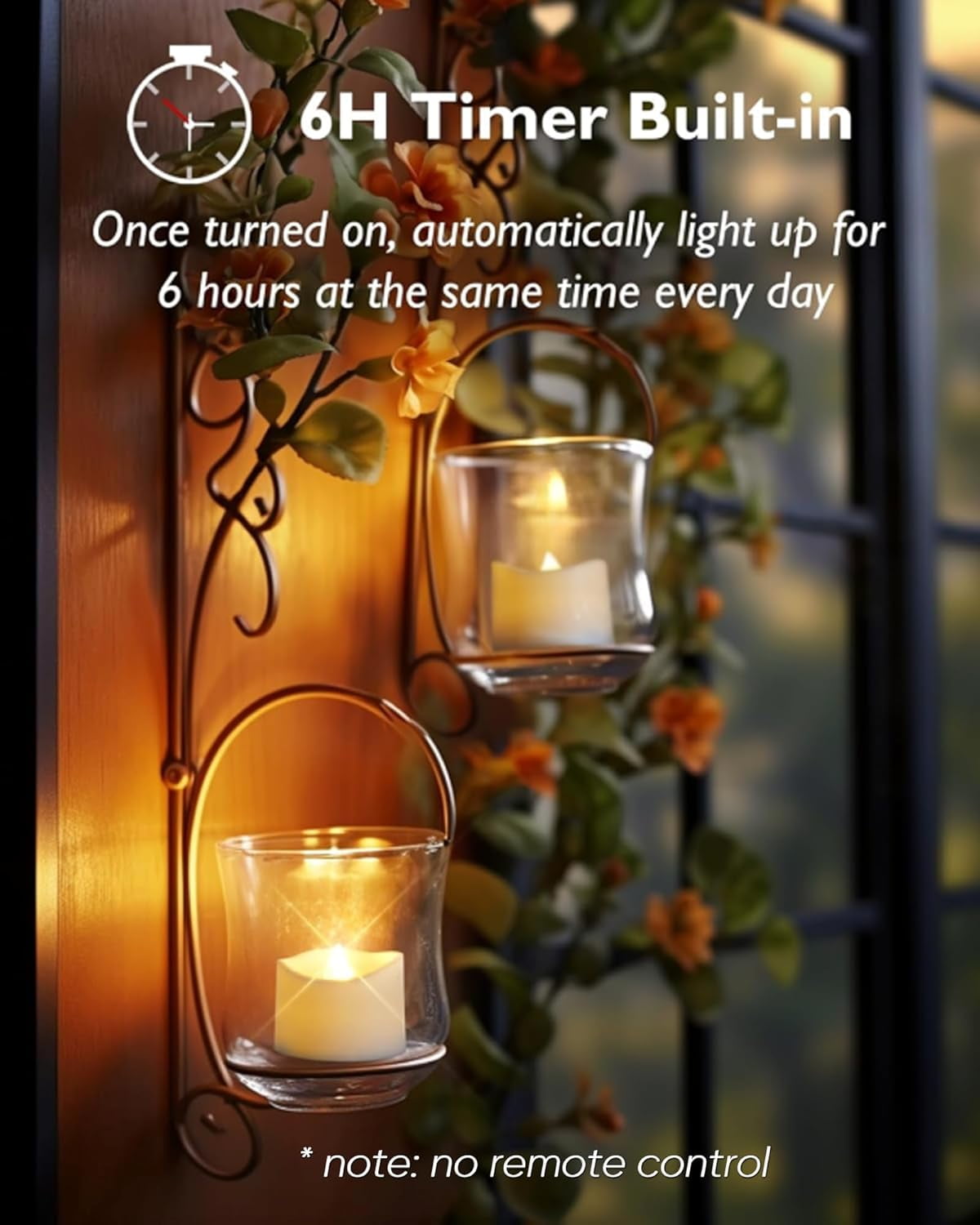 Timer Tea Lights Candles Battery Operated, 6H Timer Built-in, Auto On Daily, Flameless LED Tealight Votives for Table Centerpieces, Lantern, Holiday Decor, Warm Lamp, No Remote, 12-Pack
