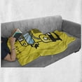 thumbnail image 6 of School Bus Soft Flannel Fleece Throw Blanket, Funky Illustration of 4 Wheel Transport, Cozy Plush for Indoor and Outdoor Use, 70" x 90", Yellow, by Ambesonne, 6 of 6