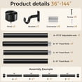 thumbnail image 4 of HEI! DEAR 1" Adjustable Black Curtain Rod Set, Heavy Duty 36-144" with Solid Aluminum Finial for Windows, 4 of 9