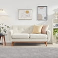 thumbnail image 5 of Tbfit 67" W Loveseat Sofa, Mid Century Modern Decor Love Seat Couches for Living Room, Button Tufted Upholstered Small Couch for Bedroom, Solid and Easy to Install Love Seats Furniture, Cream Beige, 5 of 7