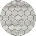 thumbnail image 1 of Ahgly Company Indoor Round Contemporary Dark White Beige Trellis Area Rugs, 8' Round, 1 of 6