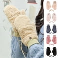 thumbnail image 3 of Dyfzdhu Women Winter Gloves Fuzzy Thicken Warm Fleece Lined Elastic Cuff Cute Mittens Pink, 3 of 6