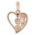thumbnail image 3 of 10K Rose Gold Reddish Ruby Round Diamond Love Heart Pendant 0.65" Charm 1/8 CT., 3 of 6