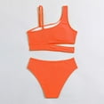 thumbnail image 5 of Staki Girls Swim Suit Girls Swimsuit 2 Piece Girls' Swimwear Top High Waisted Bottom Bathing Suits for Teens 7-12Y(Orange,10-11 Years), 5 of 8