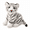 White, variant on Tiger Plush Toy, Tiger Stuffed Animal with Soccer Bracelet, Soft White and Orange Tiger Plush for Sofa Bedroom Decor, Plush Gift