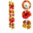 thumbnail image 2 of FeiFu Artificial Autumn Maple Leaf Vine Garland Fall Hanging Decor with Pumpkin for Thanksgiving Home Wall Door Fireplace Decoration, Guirnalda de Otoño Artificial, 2 of 6