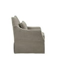 thumbnail image 4 of Martha Stewart London Farmhouse Fabric Upholstered Skirted Swivel Chair in Tan, 4 of 8
