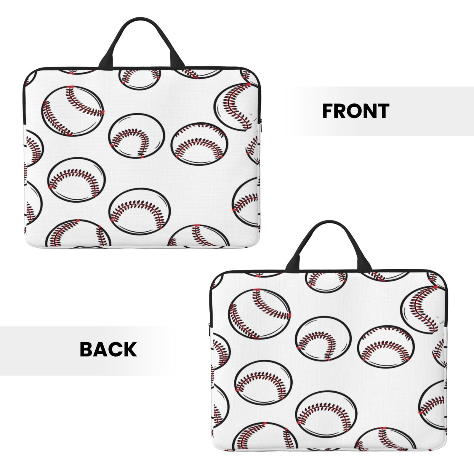 Laptop Sleeve Bag For Women Men 14inch Waterproof Durable Protective Computer Carrying Cover Handle Laptop Case Bag White Baseballs With Classic Red Stitching