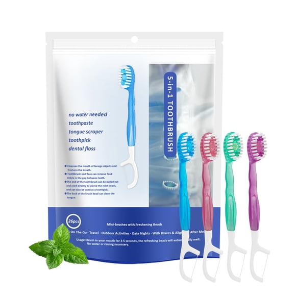 Set de cepillos de dientes desechables de viaje 5 en 1 Malisseladi, 26 piezas