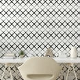 thumbnail image 3 of Ambesonne Black and White Peel & Stick Wallpaper for Home, Grid Lines, 13"x72", White and Black, 3 of 6