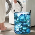 thumbnail image 6 of Uemuo Blue Kyanite Pattern Circular Laundry Hamper Basket with handles,Collapsible laundry basket,Large capacity laundry hamper,Laundry Organizer-, 6 of 8