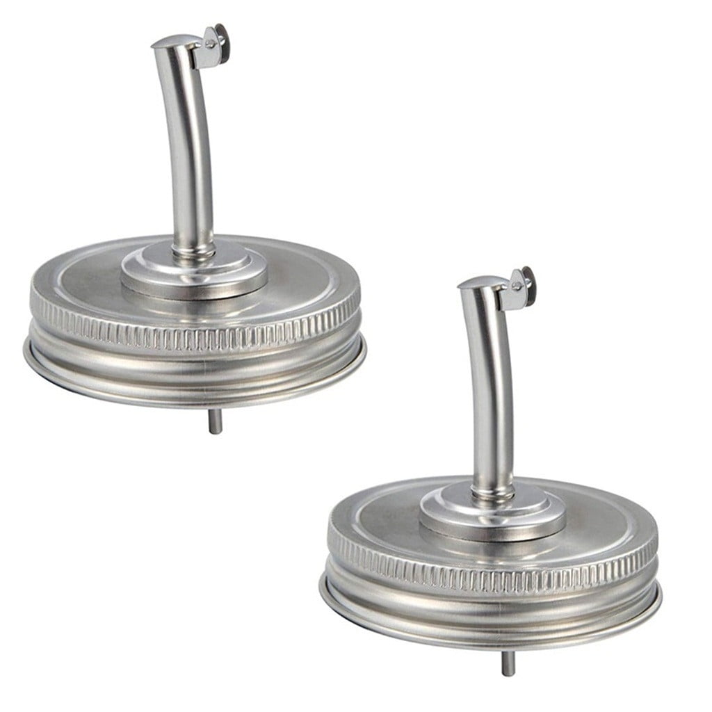 Mason Jar Pouring Spout - 2 Pack, Free-Flow Non-Drip Spout For Standard Mouth Mason Jars