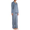 thumbnail image 6 of Secret Treasures Women's and Women's Plus Traditional Notch Collar Long Sleeve Top and Pants Pajama Set, 6 of 6