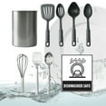 Mainstays 11 Piece Silver, Black, and Wood Kitchen Tools with Stainless