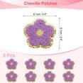thumbnail image 2 of Uxcell 8 Pcs Parches de Flor Morados de Chenille, Parches de Planchar con Bordes Dorados, Parches de Aplicación para Ropa, Manualidades DIY, Sombreros, Mochilas, Ropa, Vestidos, Pantalones, Jeans, 2 of 7