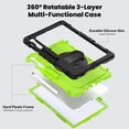 thumbnail image 2 of Case for Samsung Galaxy Tab S10 FE+ Plus 13.1 inch 2025 with Screen Protector, 360 Degree Rotating Kickstand Hand Strap Heavy Duty Shockproof Cover with Shoulder Strap, Lime PC, 2 of 7