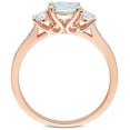 thumbnail image 4 of Everly Women's Created Sapphire and Aquamarine 10K Rose Gold Engagement Ring, 4 of 8