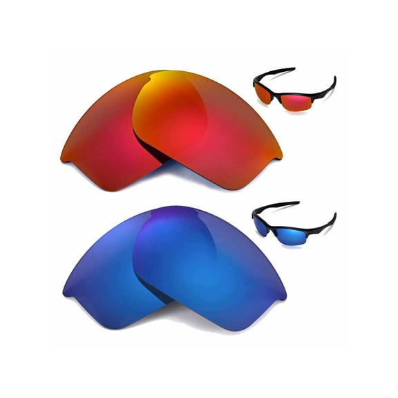 Walleva Polarized Ice Blue   Fire Red Lenses For Oakley Bottle Rocket Sunglasses