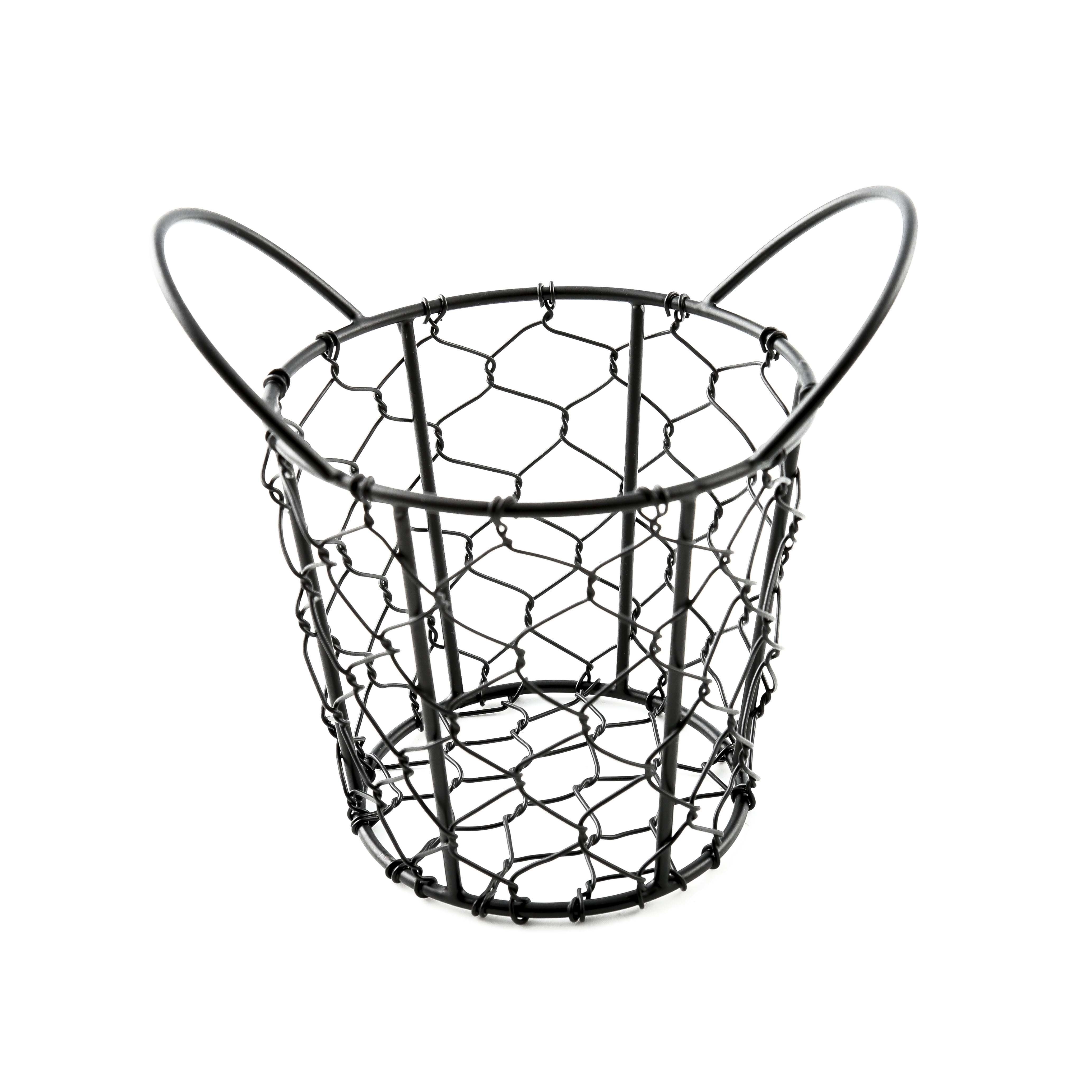 Round Black Chicken Wire French Fry Basket