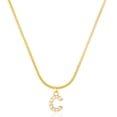 thumbnail image 2 of Joernso Women Pendant Necklace Letter Hip Hop Inlaid Rhinestone Snake Chain Clavicle Chain Jewelry Gifts, 2 of 8