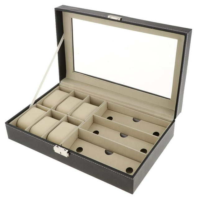 Elegante Reloj Elegante Gafas de terre Titular Organizador Caja De Almacenamiento Caja Con Almohada Yotijar Caja de almacenamiento para gafas de sol