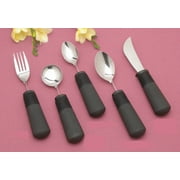 Norco Big-Grip Weighted Adaptive Eating Utensils - Set of 5 - Fork, Teaspoon, Tablespoon, Souper Spoon, Rocker Knife