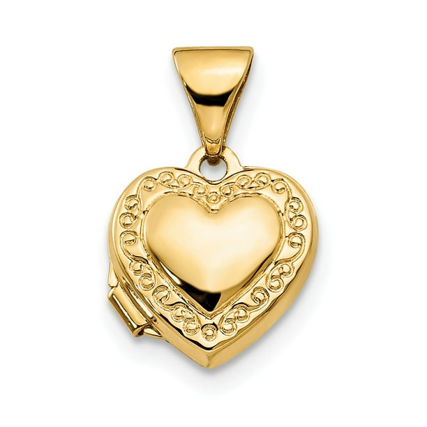 14k Yellow Gold Heart Locket Pendant For Necklace Com - 14k Heart Locket Pendant 14k Yellow Gold Heart Locket Pendant For Necklace Com - 14k Heart Locket Pendant