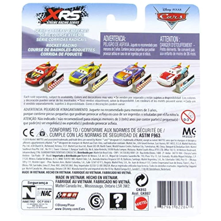 Cars Mattel XRS Rocket Racers – Lightning McQueen Toy Car With Rotating Flames, Die-Cast Vehicle